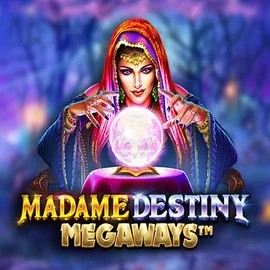 Madame Destiny Megaways slot visual from Pragmatic Play available on vegas-heros.com